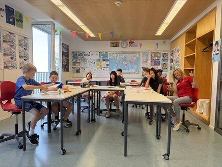 some kids in a class.