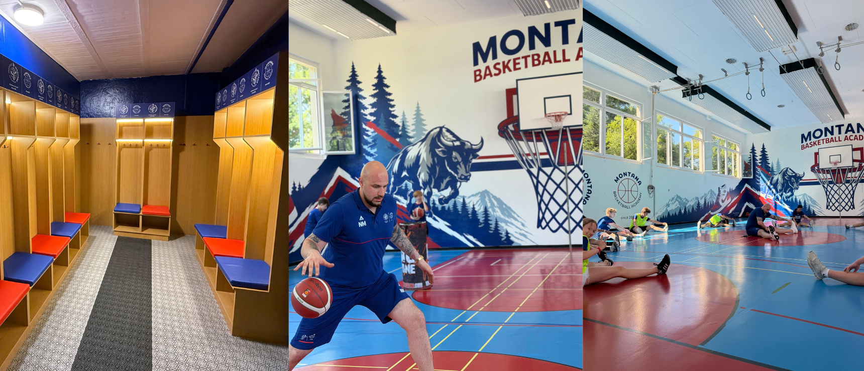 A series of photos of Institut Montana Basketball Academix.