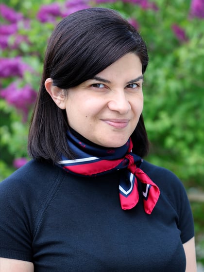 A lady with a scarf.