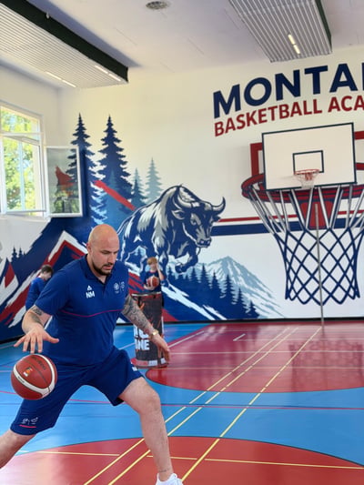 Nemanja playing basketball